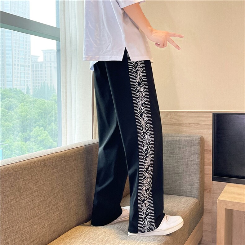 暗黑高街潮牌嘻哈欧美腰果花满印休闲裤碎花宽松长裤男K1124-P32,男装休闲裤,星座512-2