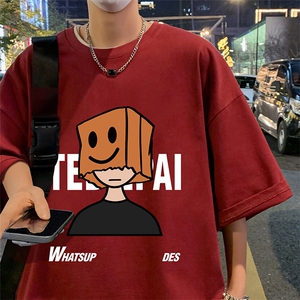 T769P26夏季新品港风高街美式短袖T恤宽松ins重磅纯棉体恤图片