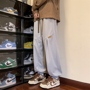 KP719 P40港风休闲裤男宽松拖地束脚裤卫裤图片