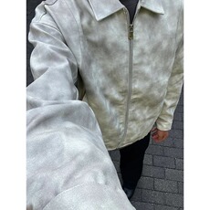 722-P62美式重磅扎染翻领衣夹克男女宽松痞帅复古高级感飞行员，男装夹克，电商B323A