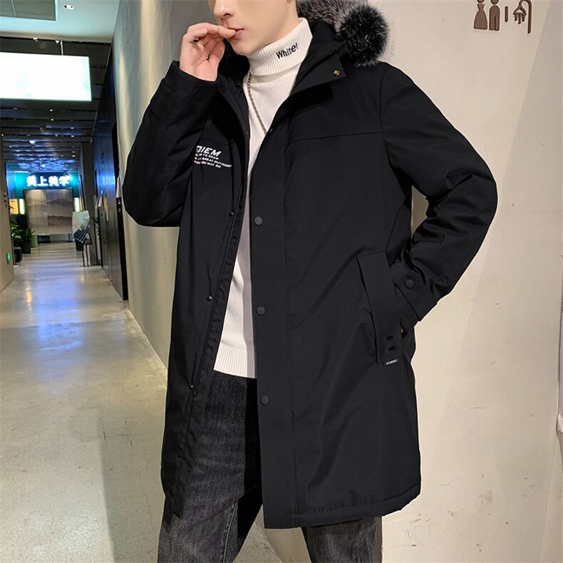中青年男士羽绒服冬季新款保暖加厚外套休闲中长款男装潮流上衣,男装羽绒服,电商B212（原钱塘6029）