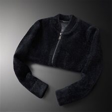 3332冬季拉链口袋纯色休闲加厚保暖水貂绒开衫外套，男装针织衫/毛衣，钱塘2010-1
