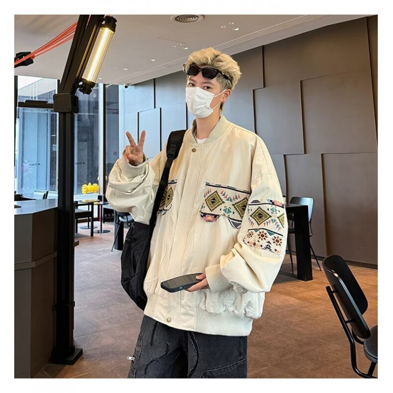 春秋季外套2024新款宽松刺绣棒球服夹克短款小个子上衣J207/P62,男装夹克,星座506