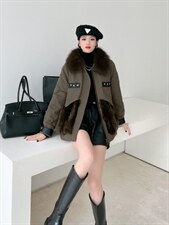 冬装时尚大狐狸毛领卡毛派克，其它，梦中秋月