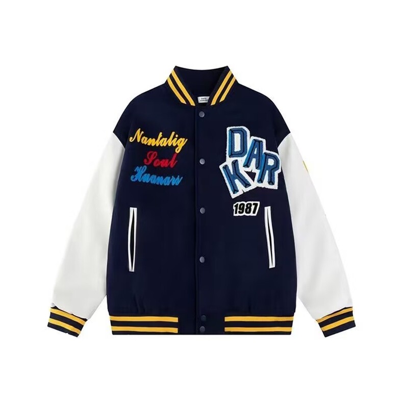 1506-1/J9281/P60复古刺绣字母棒球服外套男女春秋款潮宽松夹克,男装夹克,星座1506-1