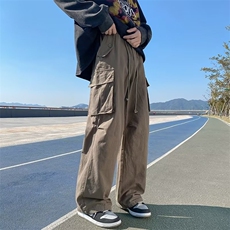 工装裤男韩版潮流大口袋帅气2023春秋季新款ins宽松长裤K2958-P53，男装休闲裤，星座412