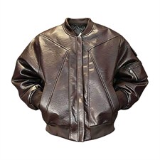 抖音得物高品质美式高街复古老钱风PU皮夹克外套男女短款机车皮衣，男装夹克，电商A486