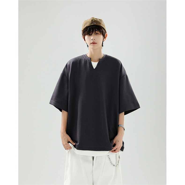 8XL-M特大码短袖男假两件五分袖高品质空气层宽松上衣DX321P35,男装T恤,电商D206-1