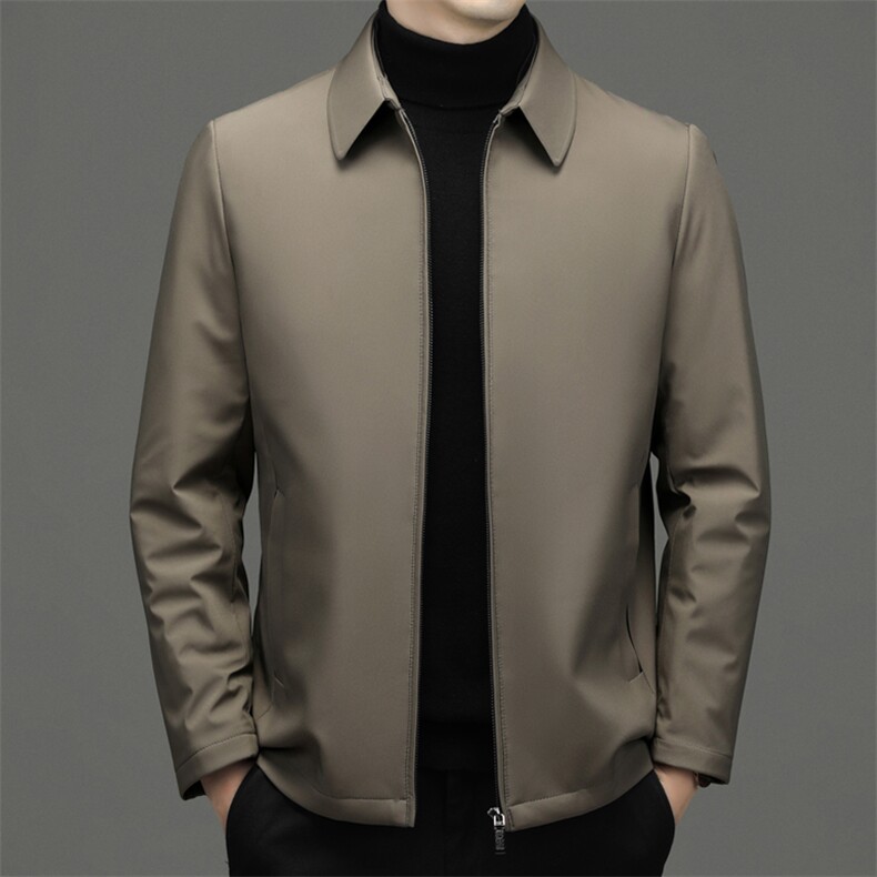 翻领羽绒服男冬季新款加厚保暖爸爸装上衣中年商务休闲外套男士，男装羽绒服，电商B212（原钱塘6029）