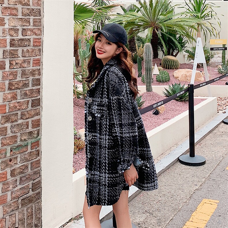 新款粗花呢宽松小香风外套洋气时尚舒适保暖优雅减龄,女装毛呢外套,艾艾淮淮