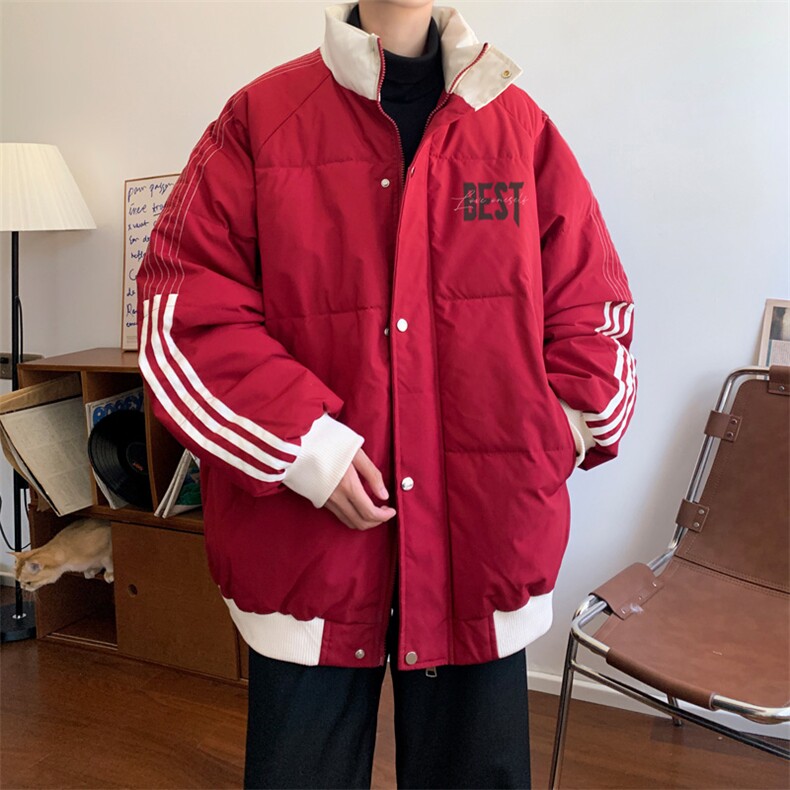 ！2024冬季新款男士立领棉衣潮牌撞色棉服外套MY201特P80图片