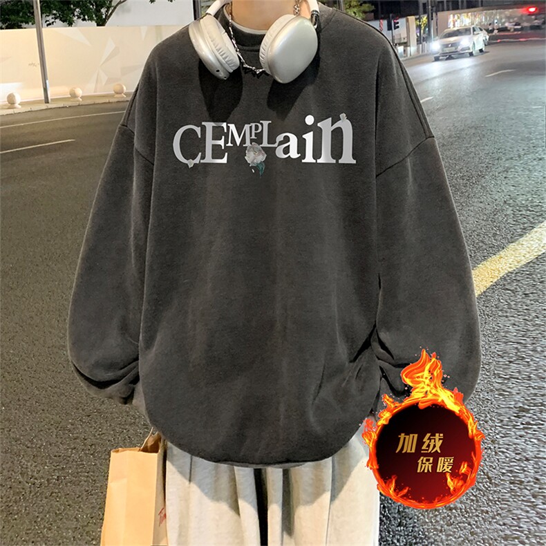 直播品质500克重磅美式做旧水洗卫衣SY1396-常规特P45加绒特P55,男装卫衣,电商A486