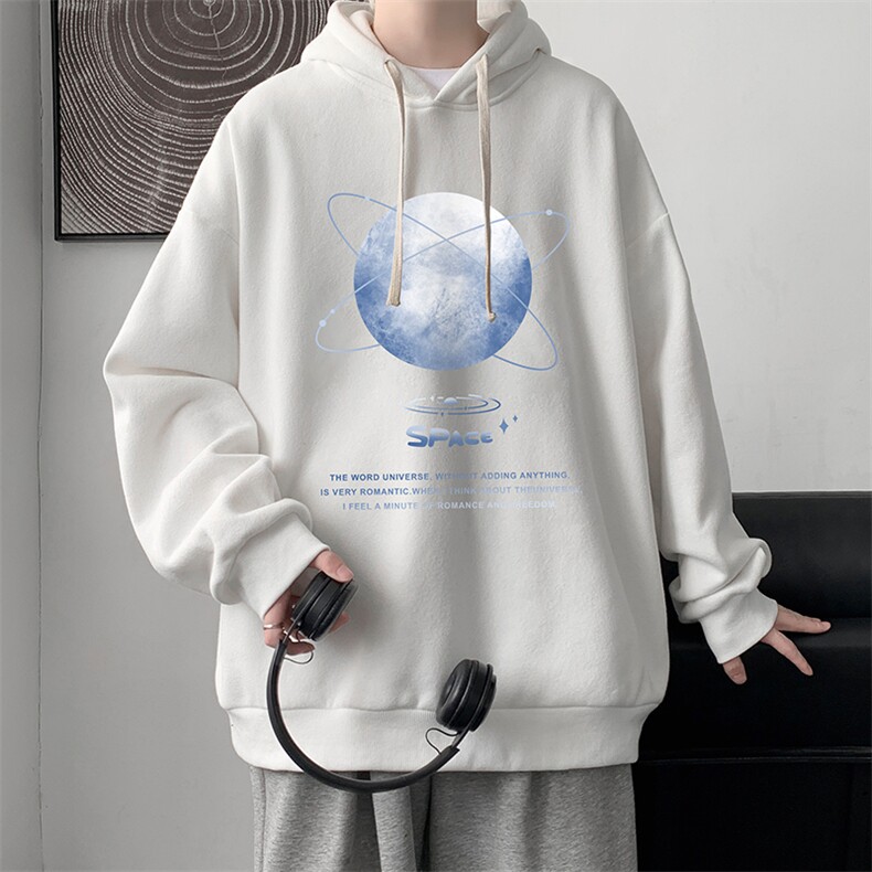 WY2241-P35加绒款-P40纯棉连帽卫衣男大码运动帽衫宽松薄外套男,男装卫衣,电商A040
