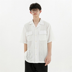 特P40无差价夏季新款潮流设计休闲短袖衬衫-HC2279无影墙1，男装衬衫，电商A003