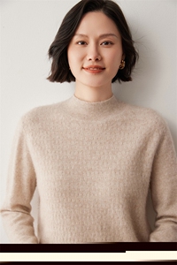 经典百搭！半高领羊绒衫女纯色亲肤山羊绒毛衣宽松大码针织打底衫图片