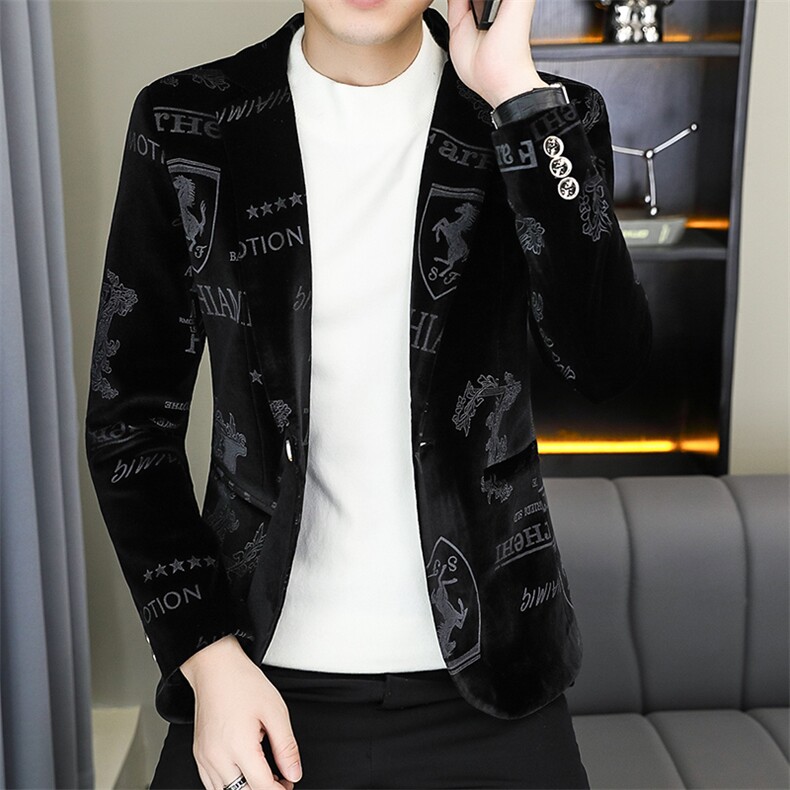 X612-P80秋季男士时尚西服个性印花小西装,男装西服,星座507A（原星座306B-2）