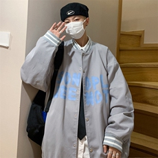 J906P30港风外景潮流青年字母新款棒球领港风印花宽松学生情侣，男装夹克，电商A026-1