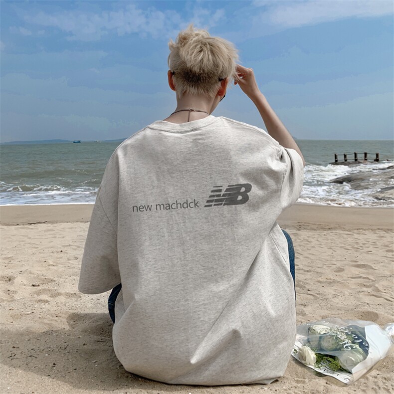 已注册/夏季外景纯棉ins韩版宽松短袖T恤男潮重磅打底DT00140/P25,男装T恤,电商B316