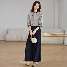 2026年春季新款时尚休闲淑女优雅套装裤两件套，女装套装/套裙，罗腾