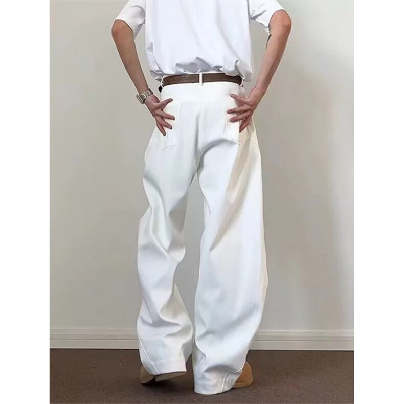秋冬男士美式弯刀阔腿休闲裤时尚百搭宽松透气工装直筒裤KM627,男装工装外套,星座1116A（原606A-3）