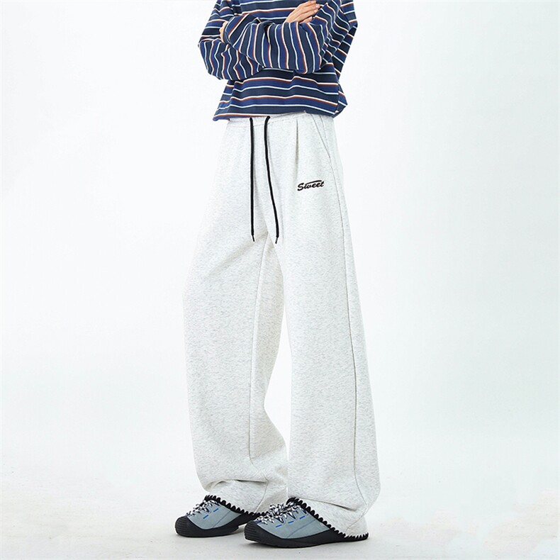 现货03秋季新款特种绣针织直筒运动裤星座211-1-K2576-P55，女装休闲裤，星座211-1