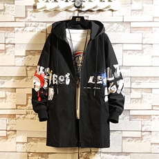 M-7XL2023秋季新款连帽中长款风衣大衣外套男加肥加大码控价98元，男装风衣，钱塘717(原712)