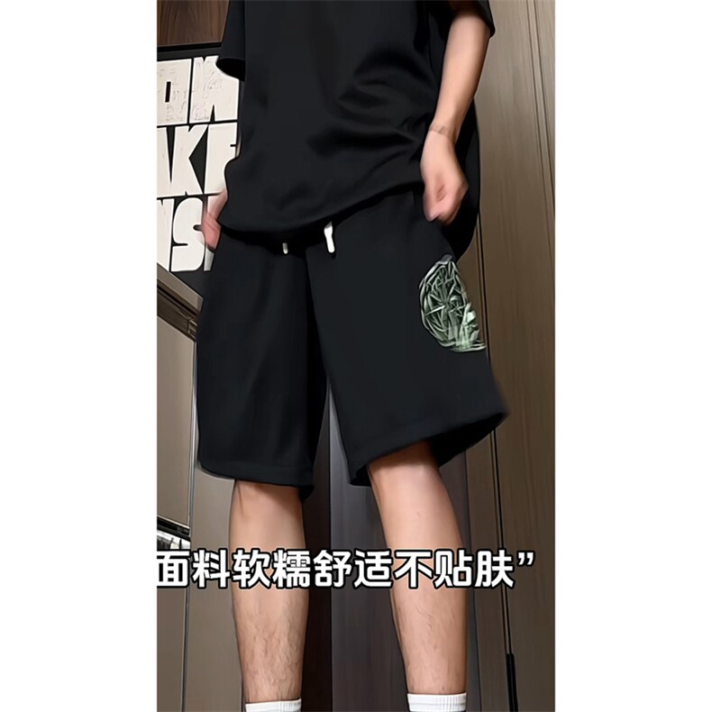 量大优供视频菠萝格套装刺绣短裤男大码M-5XDK27-特P25,男装休闲套装,电商B325