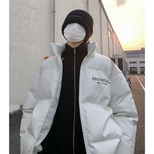 特批户外时尚字母印花宽松立领PU皮棉服A247-MY84501 特批95控158图片