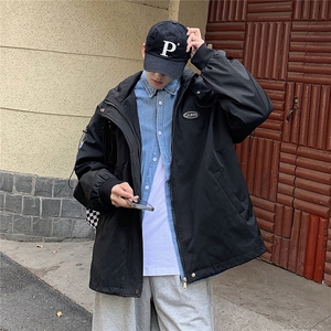 克莱因蓝外套男中性风休闲宽松抽绳装饰连帽夹克男JK7569P75图片
