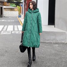 棉衣女2021年新款冬季中长款过膝韩版宽松面包服羽绒棉服，女装棉衣/棉服，海爱依仁