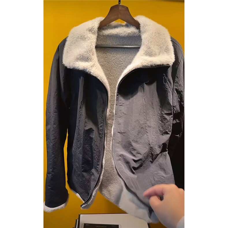抖音-香港sun-座山雕毛领棉服加绒加厚短款翻领外套ygm858-TP115,男装夹克,电商A089-1