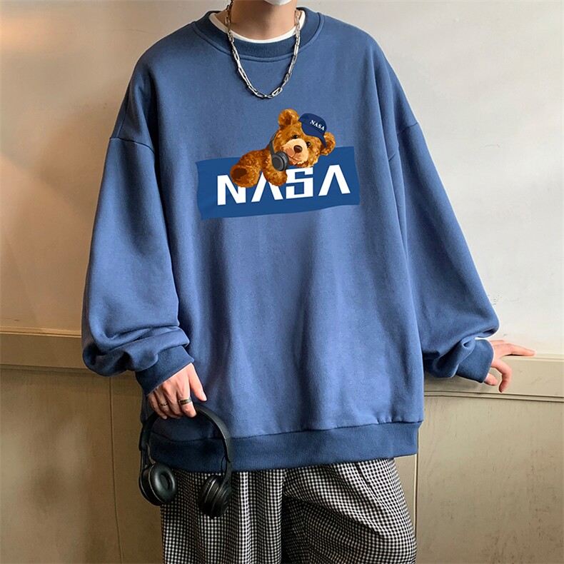 NASA圆领卫衣男大码加厚加绒长袖t恤男S6247-P28加绒款-P33,男装卫衣,电商A040