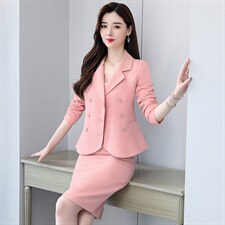 时尚气质两件套职业装女装秋装新款修身显瘦西装外套包臀裙套装，女装套装/套裙，芭米依尚