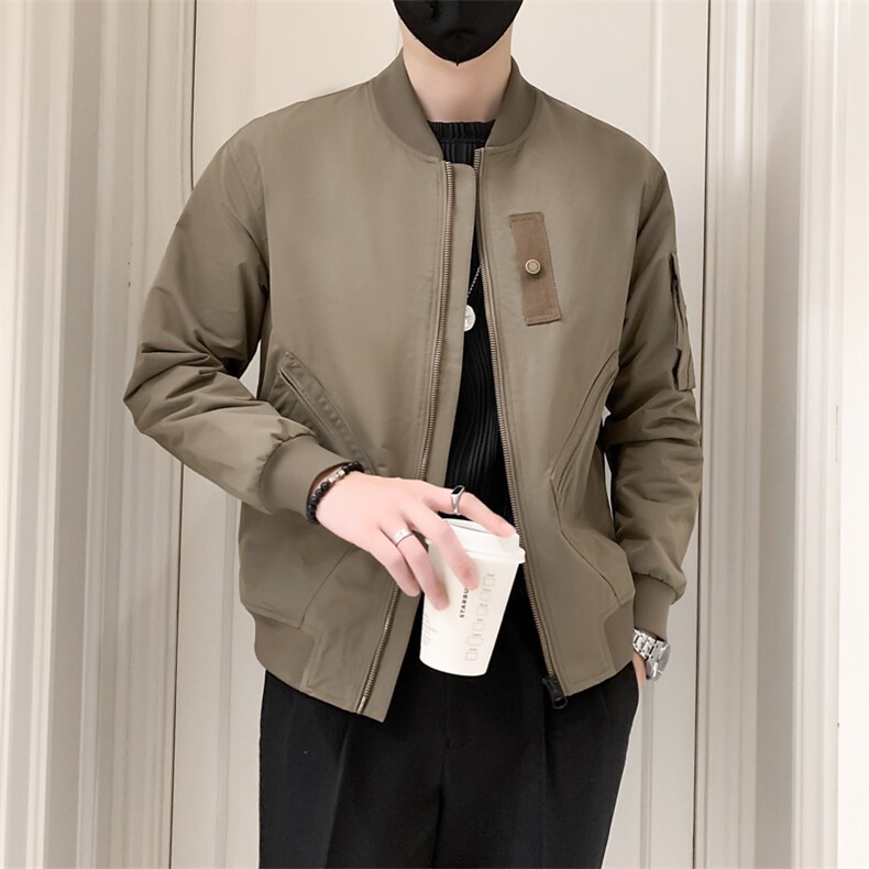 社会小伙风春秋季立领男工装修身时尚百搭潮流夹克JK092-P98控138图片