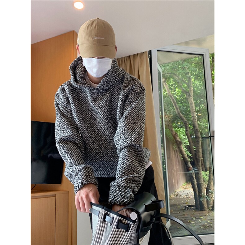 小香风连帽卫衣男秋冬潮重磅宽松套头长袖上衣WLA288-P45加绒56,男装卫衣,星座1008