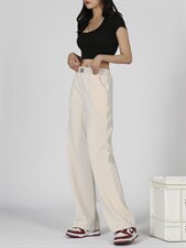 秋冬季拖地裤直筒欧棉绒X7152203P40控60，女装休闲裤，星座715