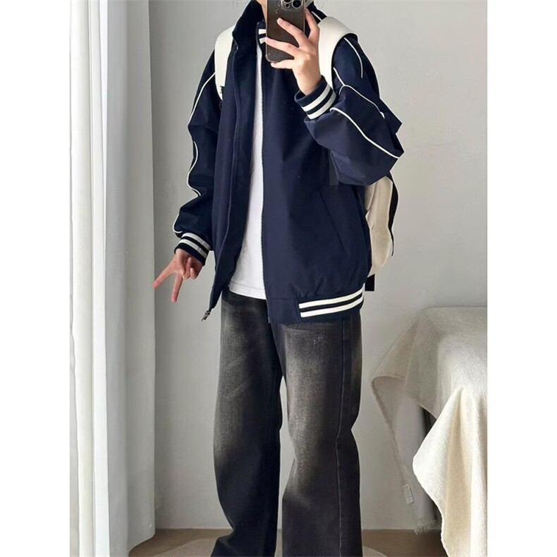 现货春秋季夹克外套新款夹克中性休闲外套男女休闲百搭运动外套,男装夹克,四季星座505