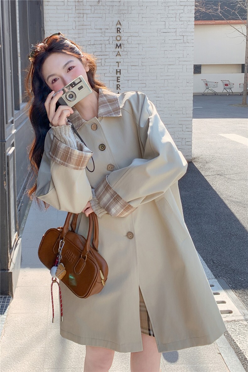 现货--2026年春季新款卡春色中长款风衣203-2603-P165-K268,女装风衣,浙宝203