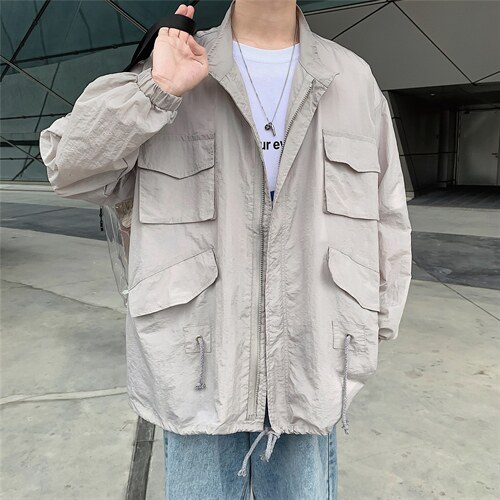 F1029/P45防晒衣男士夏季户外薄款工装夹克男透气大码外套防晒衫,男装夹克,电商A141