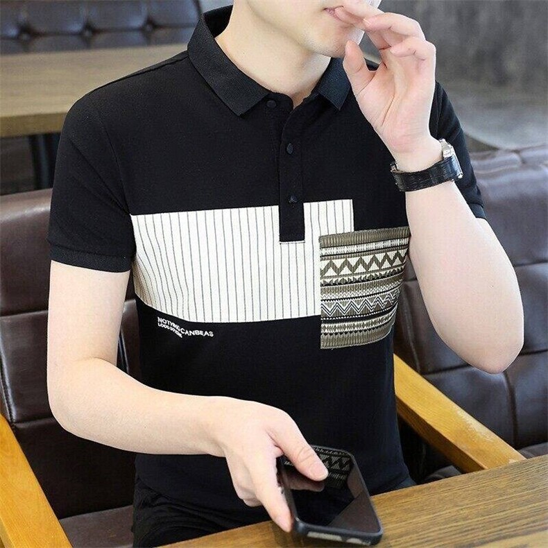 25055-P40夏季时尚休闲短袖T恤男POLO衫图片