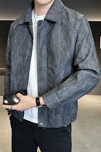 美式皮衣外套男秋季2025新款机车飞行员皮夹克A313-K275118-P155图片