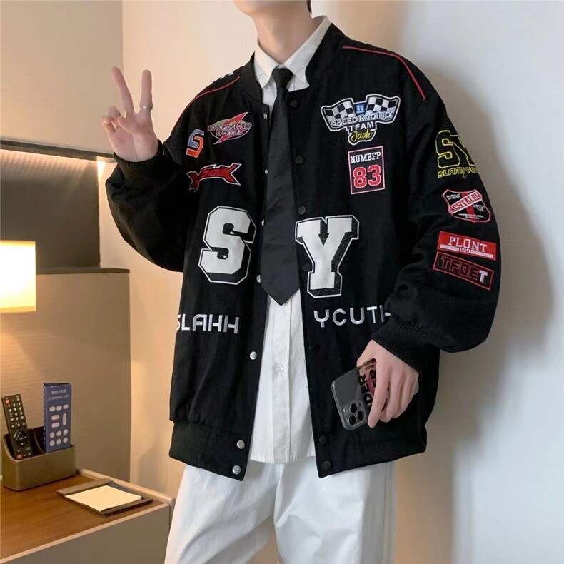 美式高街机车风刺绣夹外套男W1129P75,男装夹克,星座1116-2
