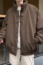 冬季立领棉衣男士日系复古美拉德咖啡色加棉加厚保暖宽松棉服外套，男装棉衣，星座505-2（原电商A260-1)