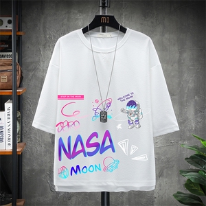 Q11186-P30 NASA联名同款春夏季七分袖t恤男大码五分袖短袖 展架图片