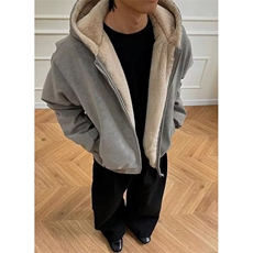 座山雕连帽加绒外套男女秋冬季美式高级感PU皮夹克棉服MH913，男装夹克，星座1116A（原606A-3）