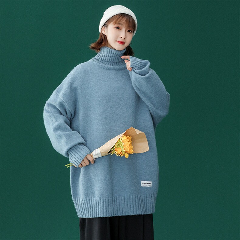 @中性风冬新款2021毛衣高领纯色针织衫上衣A125-C013-P65女类,男装针织衫/毛衣,电商A125