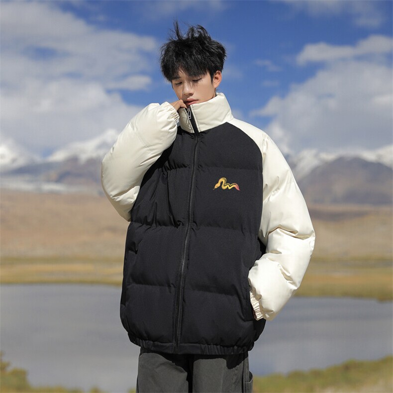 现货 抖音得物可供视频 三防加厚羽绒拼接棉衣外套面包棉服 86670图片