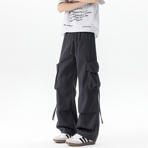 8XL-M 工装裤男冰丝垂感降落伞速干休闲阔腿美式运动裤夏K9134P48图片