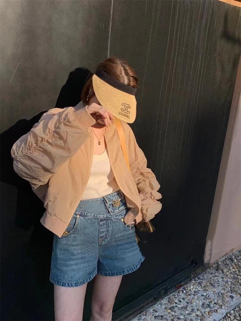 糖果色小清新袖褶皱设计防晒外套,女装其它,L·H·X