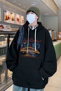 已注册直播抖音得物高品质港风男宽松连帽卫衣外套W5017P45控68图片